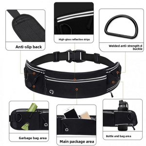 Hands - Free Running Waist Bag with Dog Leash - Reflective Waterproof Belt for Jogging Walking - BuddyGlee Pets