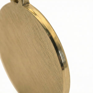 BuddyGlee Custom Brass Pet ID Tag - Deep Engraved & Handmade | Modern Rugged Face with Raised Slot