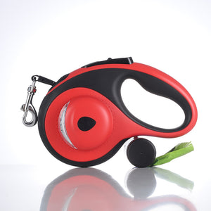 Retractable Dog Leash for Large Dogs - LED Light, Chew-Resistant Cable & Poop Bag Holder