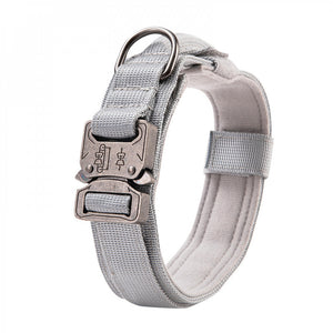 Tactical Dog Collar for Large Dogs - Heavy Duty with Control Handle & Velcro Patch