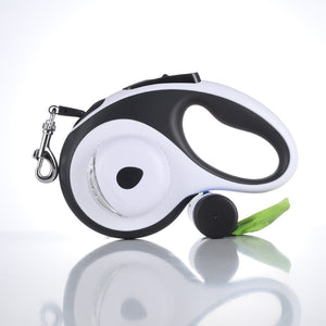 Retractable Dog Leash for Large Dogs - LED Light, Chew-Resistant Cable & Poop Bag Holder