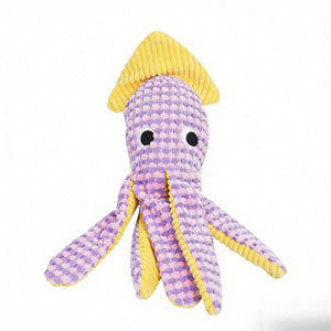 Ocean Dog Toy - Crinkle Squeaker Plush Sea Creatures for Interactive Play - BuddyGlee Pets