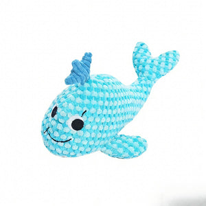 Ocean Dog Toy - Crinkle Squeaker Plush Sea Creatures for Interactive Play - BuddyGlee Pets