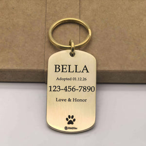 BuddyGlee Custom Brass Military Tag - Deep Engraved & Handmade | Authentic Shield Shape, Standard 2.0"