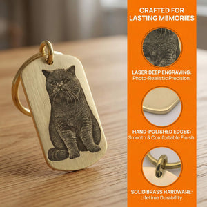 BuddyGlee Custom Brass Military Tag - Deep Engraved & Handmade | Authentic Shield Shape, Standard 2.0"