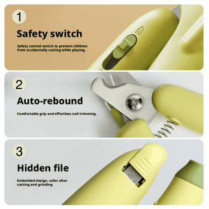 LED Pet Nail Clippers with UV Light - Professional Dog & Cat Nail Trimmer with Safety Guard - BuddyGlee Pets